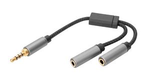Audio Adapter, Y-Shape, 3.5 mm Plug - 2x 3.5 mm Socket