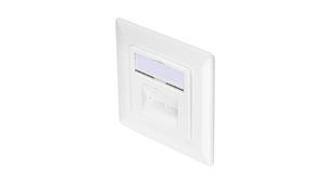 Cat6a Network Wall Outlet 2x RJ45 Wall Mount White