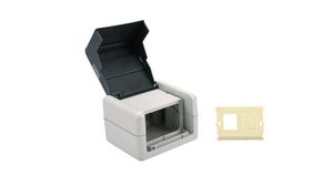 Outdoor Surface Mount Box with Hinged Lid with Inlet for 2x Keystone Modules