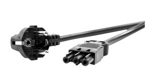 AC Power Cable, DE/FR Type F/E (CEE 7/7) Plug - GST18i3 Female, 3m, Black