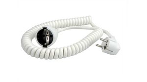 Extension Cable IP20 PVC DE/FR Type F/E (CEE 7/7) Plug - DE Type F (CEE 7/3) Socket 2m White