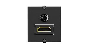 Custom Module, Right Angle, Black, Audio-Out / HDMI, Number of Sockets - 2