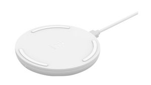 Opladerplade med adapter, Wireless, 15W, Hvid