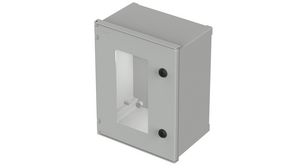 Plastic Enclosure with Viewing Window, Polysafe, 300x400x200mm, Light Grey, Glass Fibre Polyester