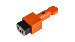 Löstagbar IEC C13-strömkontaktlåsning, Polyamid, Orange