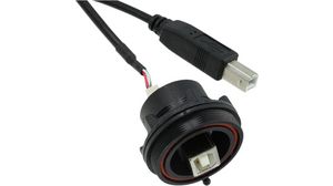 Cable, USB-B Plug - USB-B Plug, 500mm, USB 2.0, Black