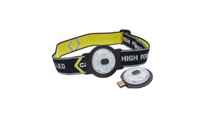 Headlamp, LED, Rechargeable, 80lm, 10m, Black / Yellow