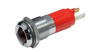 LED kontrolka, Červená, 700mcd, 24V, 14mm, IP67