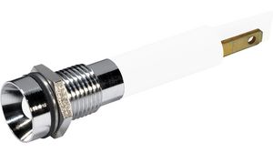 LED-indikator, Hvid, 180mcd, 230V, 8mm, IP67