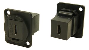 Feed-Through Adapter, Plastic Frame, USB 2.0 C Socket - USB 2.0 C Socket