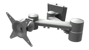 Regulowane ramię do montażu ściennego monitora ViewMate 15kg 75x75 / 100x100 srebrzysty