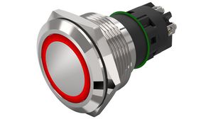 Illuminated Pushbutton Switch Momentary Function 1CO LED Red Ring Screw Terminal