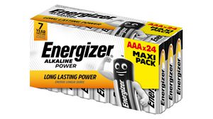 Primary Battery, Alkaline, AAA, 1.5V, Power, Pack of 24 pieces