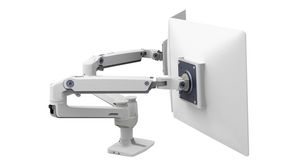 Desk Mount Dual Monitor Arm, 27", 100x100 / 75x75, 18.1kg, White