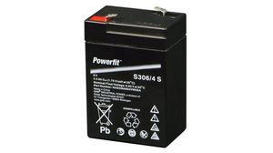 Batterie rechargeable, Plomb-Acide, 6V, 4.5Ah, Borne à lame, 4.8 mm
