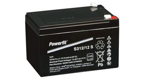 Genopladeligt batteri, Blysyre, 12V, 12Ah, Fladstik, 4,8 mm