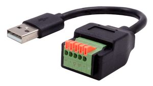 Adapter, 150mm, USB-A 2.0 Plug - Terminal Block