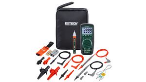 Multimeter, Non-Contact Voltage Detector and Test Lead Kit, 10A, 60MOhm