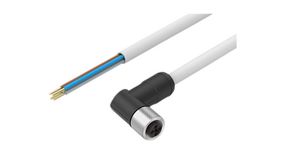 Propojovací kabel, zásuvka M12 - otevřený konec, zahnutý, IP67, 5 m