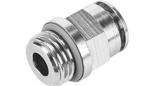 NPQH Series Straight Threaded Adaptor, G 1/8 Male to Push In 4 mm, Threaded-to-Tube Connection Style, 578338