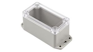 Flanged Enclosure with Clear Lid RP 50x95x50mm Light Grey ABS / Polycarbonate IP65