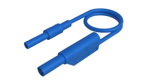 Test Lead, Plug, 4 mm - Socket, 4 mm, Blue, Nickel-Plated Brass, 1m