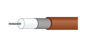 Coaxial Cable RG-179 B/U FEP 2.54mm 75Ohm Copper-Plated, Silver-Plated Steel Brown 100m