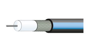 Câble Coaxial RG-179 LSZH 2.54mm 75Ohm Acier plaqué cuivre, plaqué argent Bleu 100m