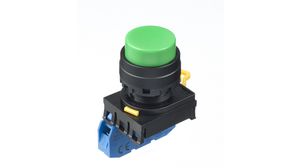 Pushbutton Switch Latching Function 1NO Panel Mount Black / Green