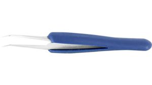 Tweezers with Rubber Grip ESD Stainless Steel Bent / Extra Fine / Superior Finish 115mm