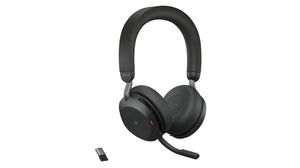 Headset, Evolve 2-75, Stereo, On-Ear, 20kHz, Bluetooth / USB, Black