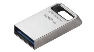 USB-Stick, DataTraveler Micro, 128GB, USB 3.1, Silber