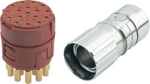 Circular Connector Kit, M23, Socket, Straight, Poles - 17, Crimp / Solder, Cable Mount