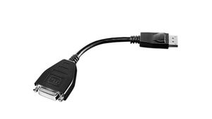 Video Adapter, DisplayPort Plug - DVI Socket, 1920 x 1200, Black