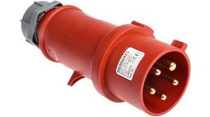 StarTOP IP44 Red Cable Mount 3P + N + E Industrial Power Plug, Rated At 32A, 400 V