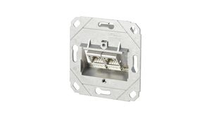Network Wall Outlet CAT6a 33x70x70mm 2x RJ45 Flush Mount 1A 60VDC Silver
