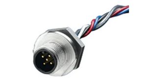 Câble de capteur, Noir, Droit, 4A, 22AWG, 300mm, Fiche M12 - Toron, Conducteurs - 5