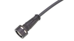 Cordset, Black, Straight, 4A, 22AWG, 1m, M12 Plug - Pigtail, Conductors - 4