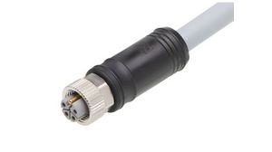 Cordset, Grey, Straight, 16A, 14AWG, 15m, M12 Socket - Pigtail, Conductors - 5