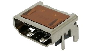Høyrevinklet HDMI-kontakt med Mylar-tape, HDMI, Sokkel, Antall kontakter - 19