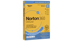 Norton 360 Deluxe, Generic, 25GB, 3 Devices, 1 Year, Physical, Subscription / Software, Retail, German