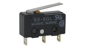 Micro Switch, SS, 5A, 1CO, 0.49N, Hinge Lever