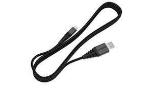 Cable, USB-A Plug - USB Micro-B Plug, 2m, Black