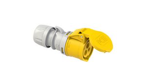 CEE Socket SHARK, Yellow / White, 3P, Cable Mount, 6mm², 32A, IP44, 110V