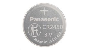 Button Cell Battery, Lithium, CR2450, 3V, 560mAh