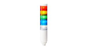 Signal Tower Blue / Green / Red / White / Yellow 225mA 24V LR6 Pole Mount IP67 / IP69K Connector, M12