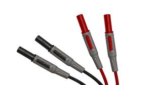 Bezpečnostní zkoušecí kabel, Banánková zástrčka, 4 mm / Banánková zástrčka, 4 mm, 1.2m, Černý, červený