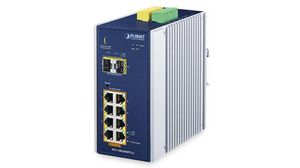 Switch PoE, Gestito a 2 layer, 1Gbps, 240W, Porte RJ45 8, Porte PoE 8, Porte in fibra 2SFP