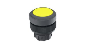Illuminated Pushbutton Actuator with Grey Frontring Momentary Function Round Button Yellow IP65 RAFIX 22 QR