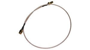 RF Cable Assembly, RP-SMA Male Straight - RP-SMA Female Straight, 500mm, Beige